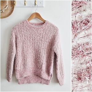 ✨ Cotton Emporium Nordstrom Pink Metallic Fuzzy Soft Knit Sweater – XS